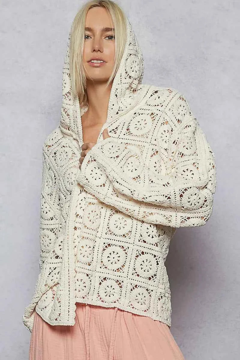 POL Lace Crochet Open Front Hooded Cardigan Cream One Size f358ecb8-fe9f-4874-86cc-f34e8dc45b33-Max-Origin