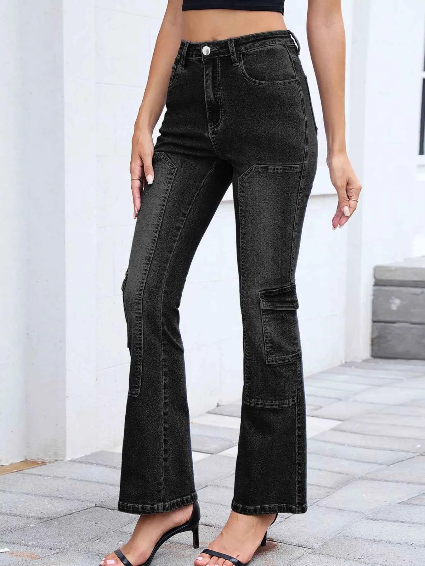 High-Waisted Bootcut Jeans Black f3694adc43594af2886e3821f6cae2b8-Max-Origin