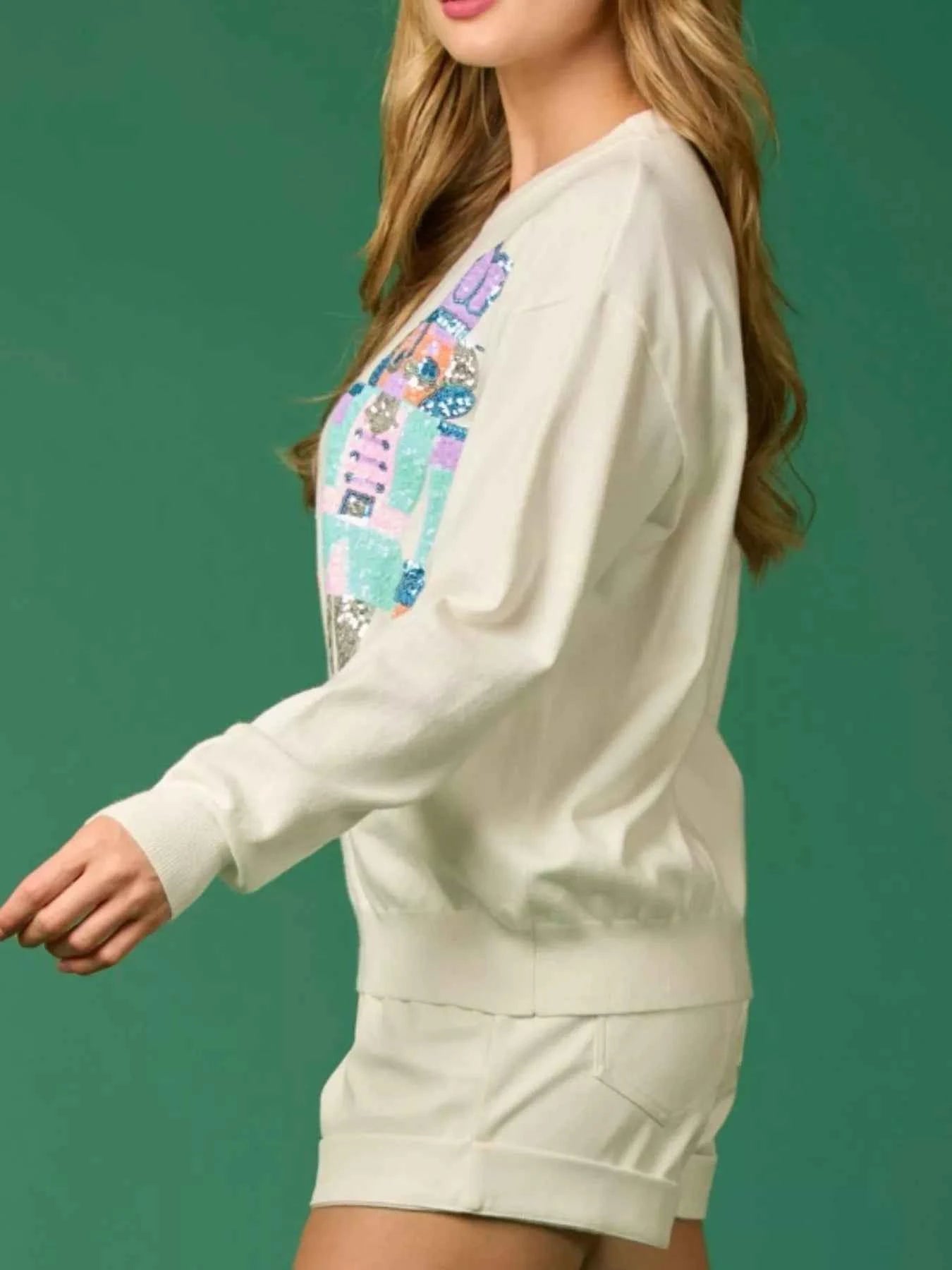 Sequined Nutcracker Long Sleeve Sweatshirt f36dd461-8b8b-46a6-b1fa-808687afd035-Max-Origin