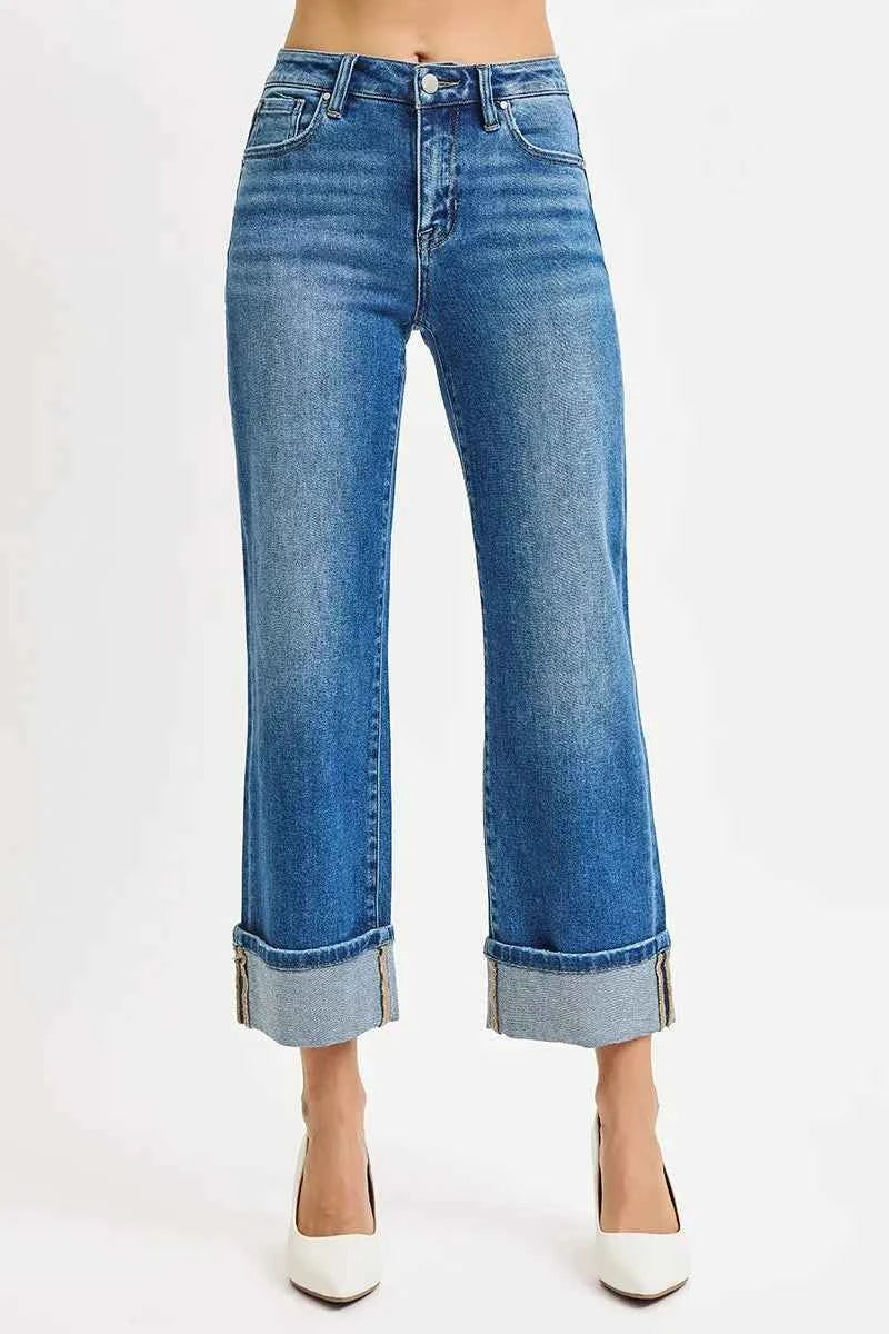 RISEN Full Size Mid Rise Crop Straight Cuffed Jeans Plus Size f36e939658da4da393f0a91945123dd8-Max-Origin