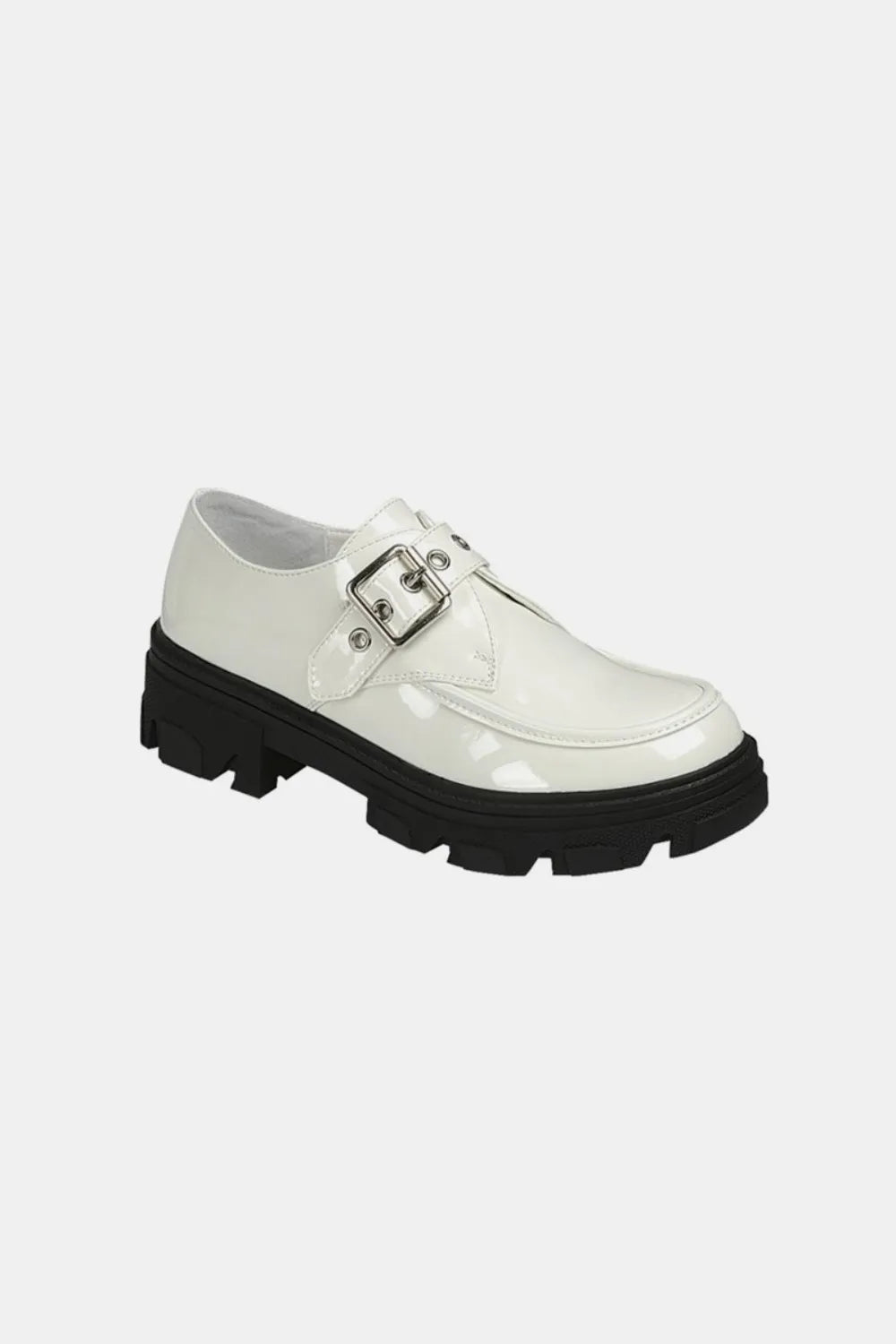 Forever Link Buckled Platform Lug Sole Loafers White f37decde-8f83-4f69-80f7-7d10675f8cae-Max