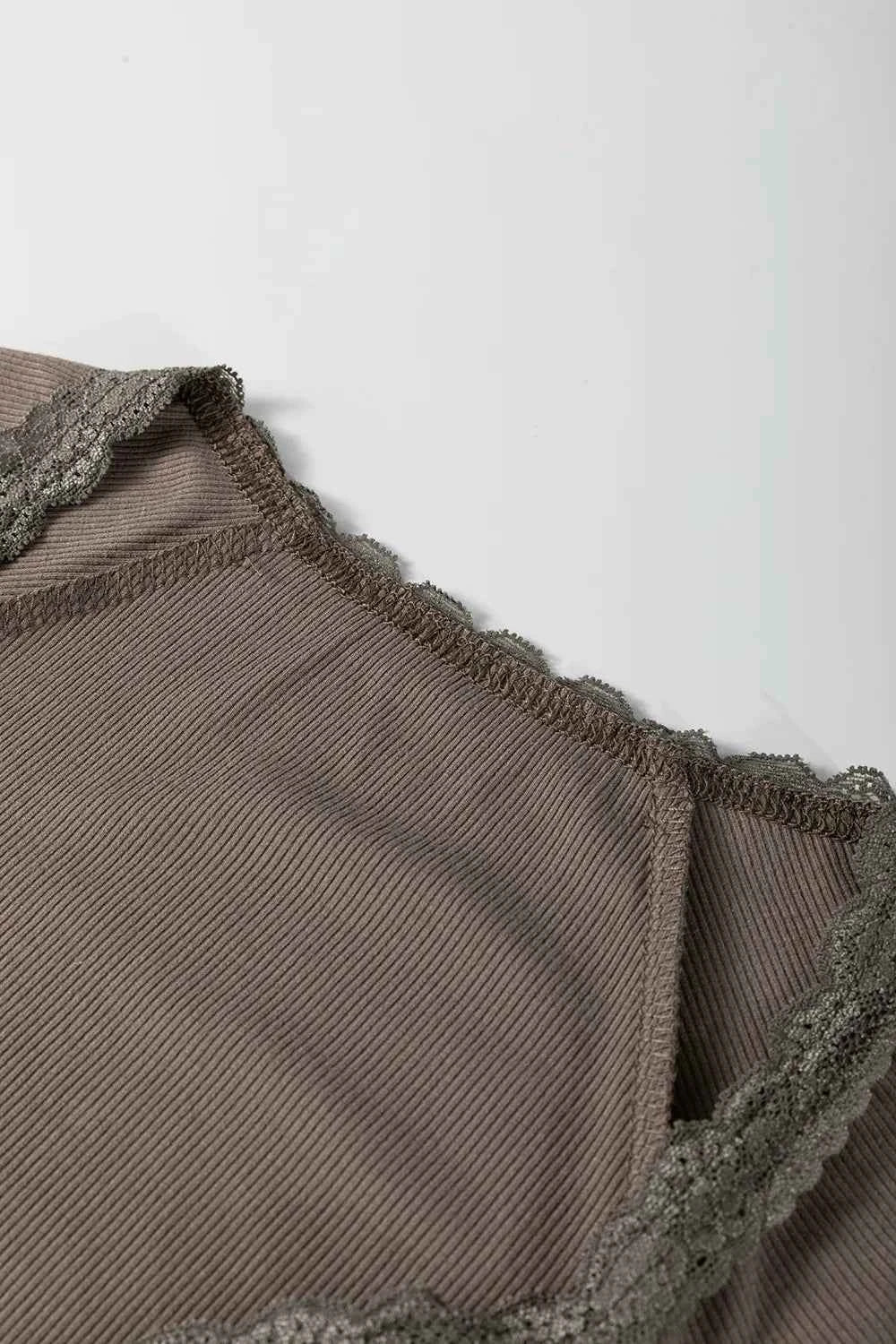 Lace Splicing Crisscross Slim V Neck T Shirt f3881773-328b-453a-9ea4-8e69b9c5a7c0-Max