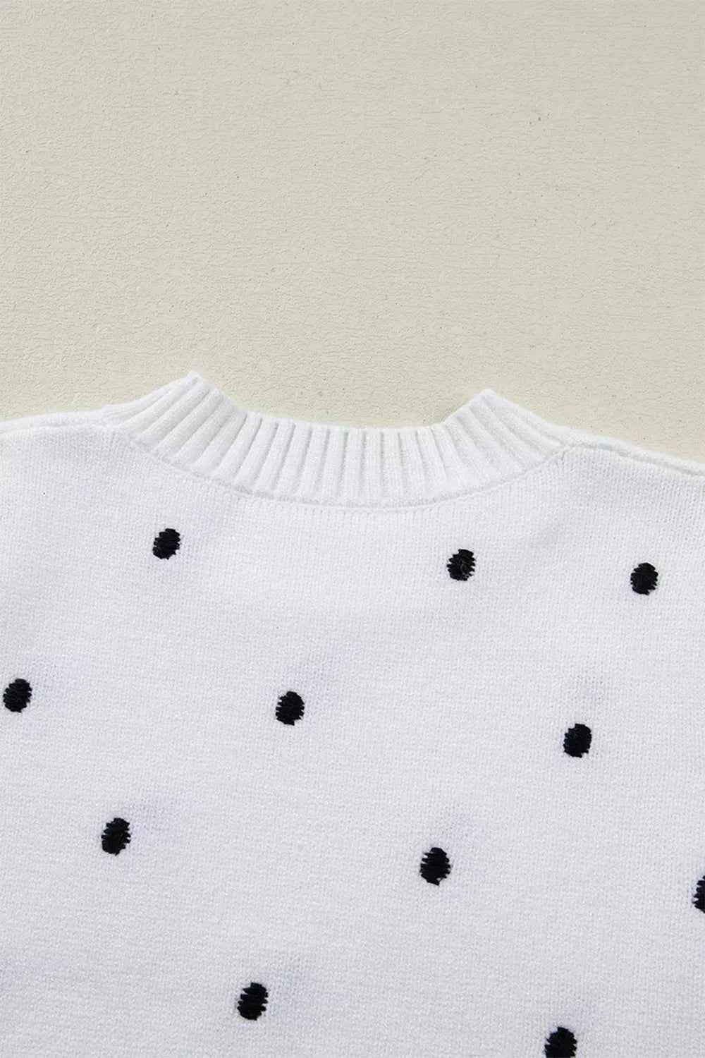 Elegant Polka Dot Bubble Short Sleeve Sweater f392c136-c8e4-48e8-9645-455b44350370-Max-Origin