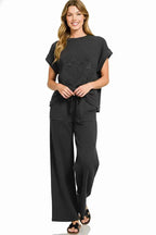 Zenana Cotton Slub Short Sleeve Tee and Pants Set f397e834-494e-4e7d-b368-c93487520599-Max-Origin