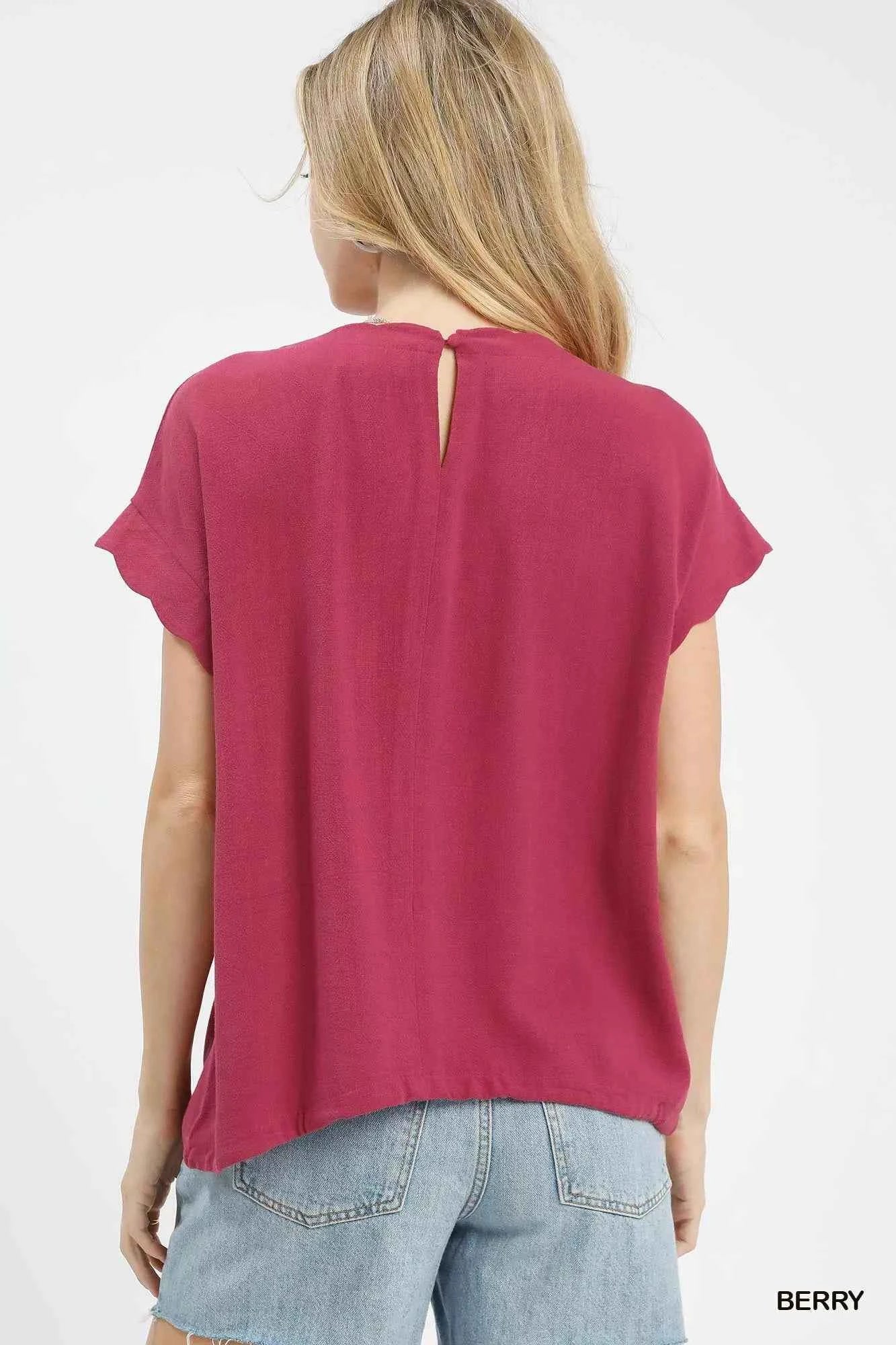 Linen Scalloped Round Neck Top f3c1913d-88a2-494e-a97a-33d71a546c1e-Max-Origin