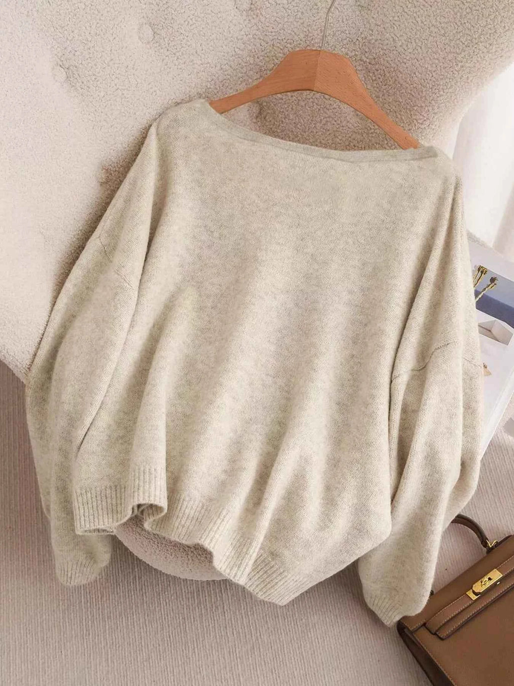 Bow-knot Front V-Neck Knit Cardigan f3c9ee4bee094513af217ae66e45720d-Max-Origin