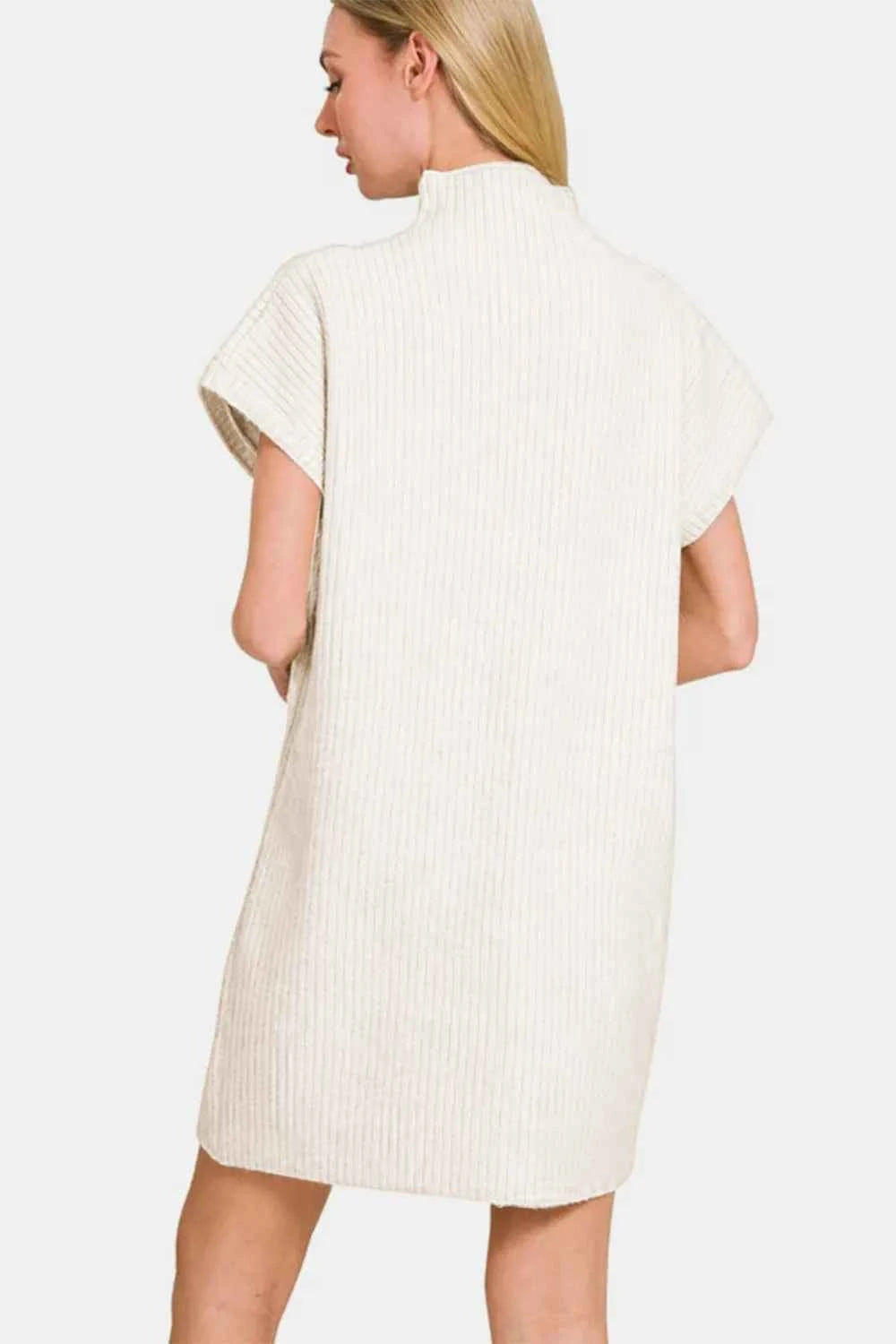 Zenana Short Sleeve Sweater Mini Dress f3cee2bf-701e-4892-9eb9-a6a993299654-Max