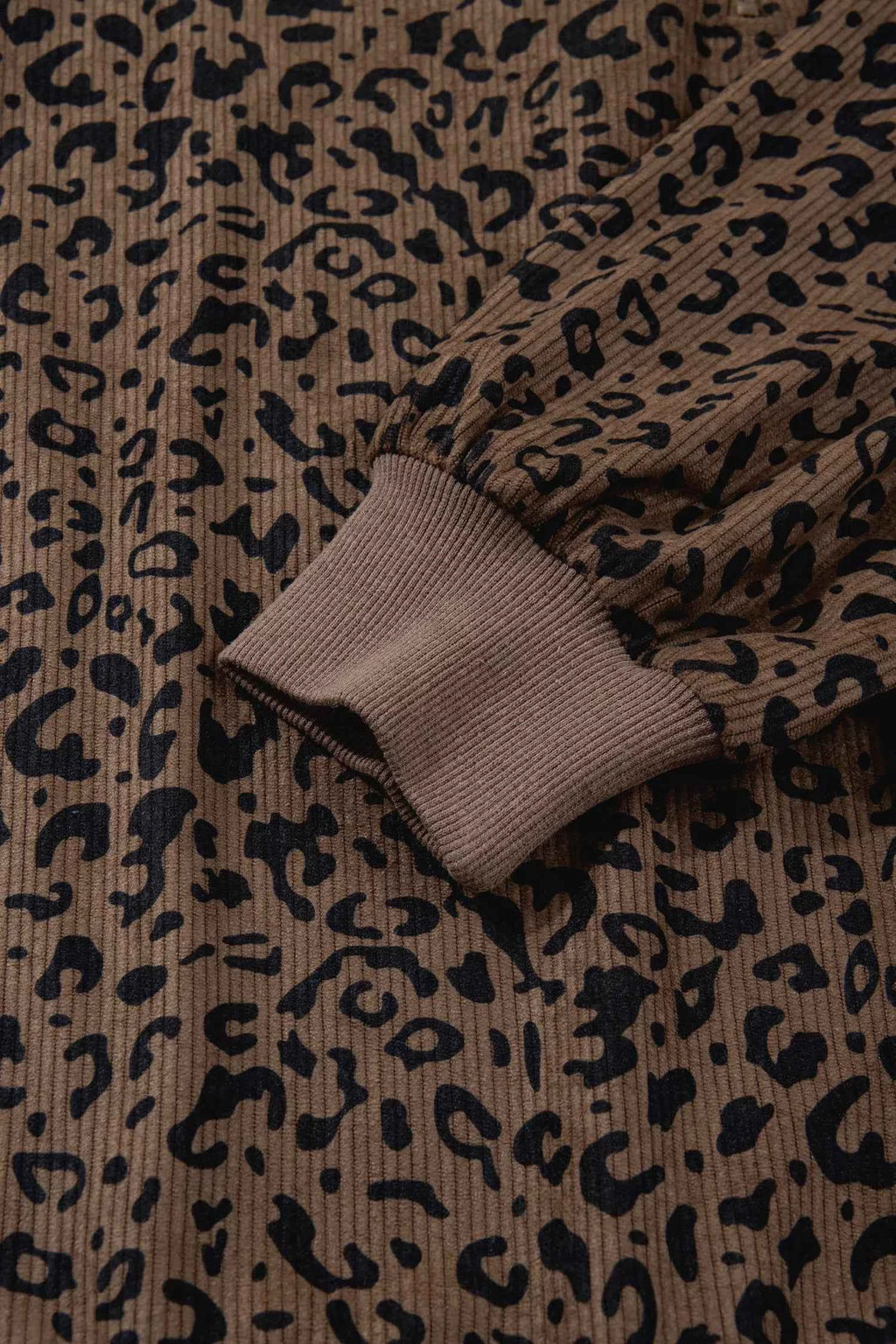 Leopard Print Quarter Zip Corduroy Sweatshirt f3e22d614ecd46749d3464d5fda0aeca-Max-Origin
