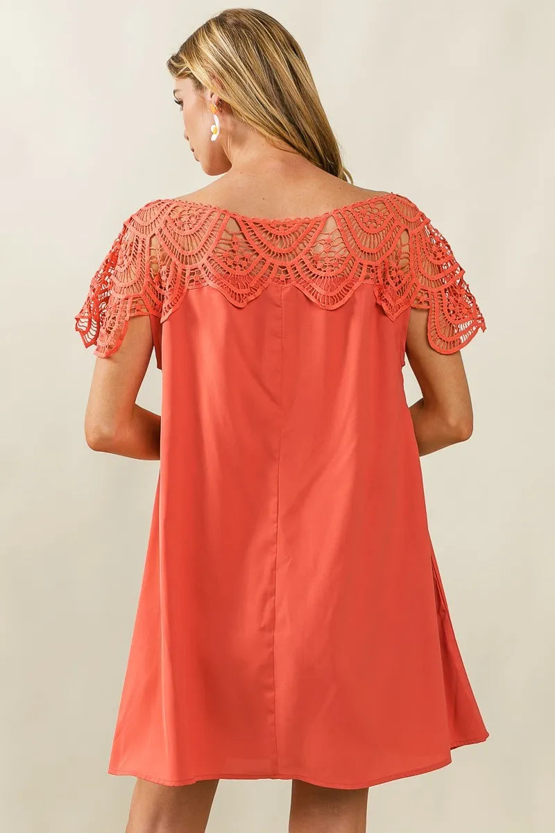 BiBi Crochet Lace Yoke Detailed Wrinkled Dress f3ebade7c3f043209283df612d7d8830-Max-Origin