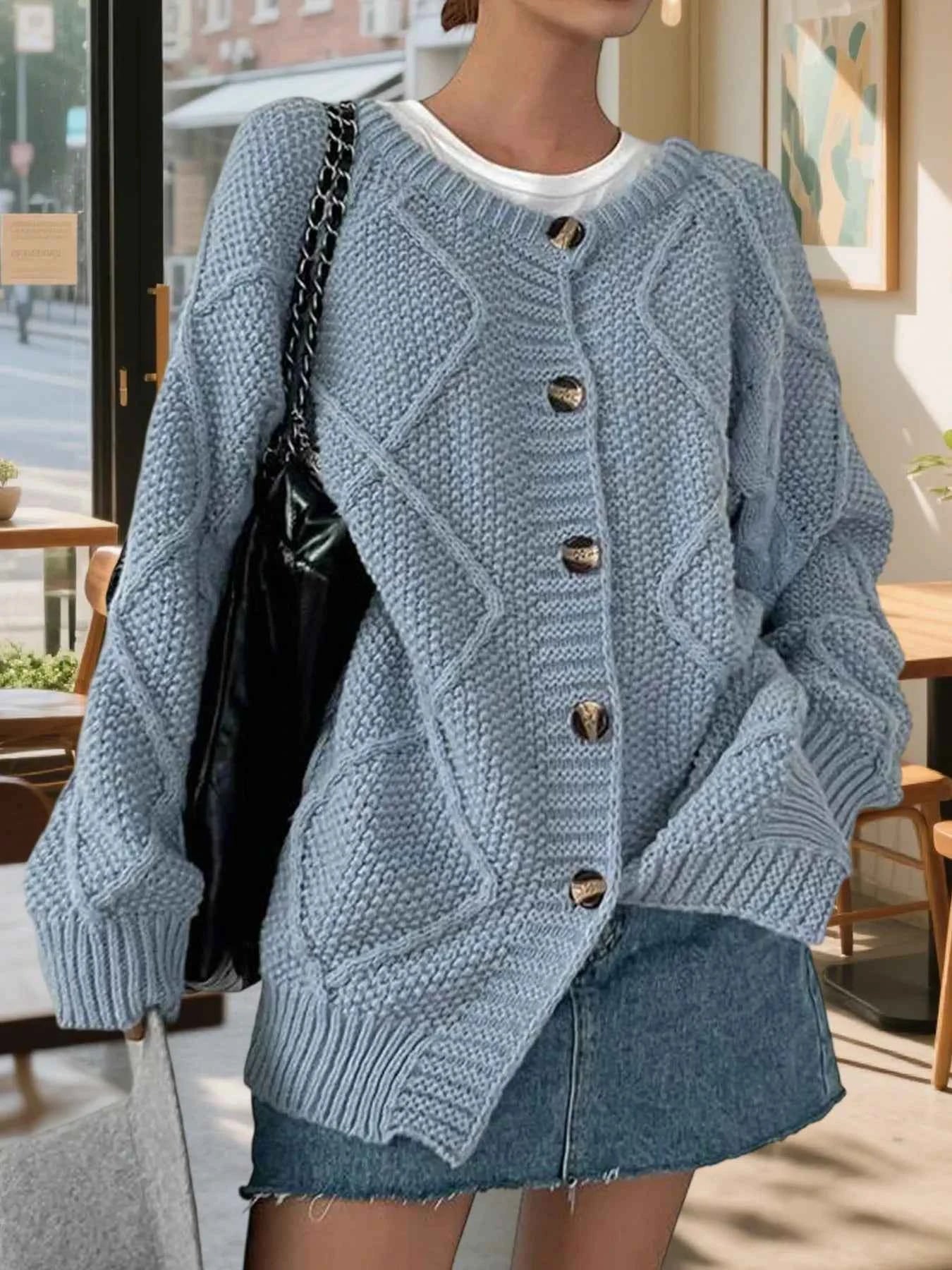Button-Front Long Sleeve Cardigan Dusty Blue f3eed6a5bf3c4cf8af03ad53920e3d93-Max-Origin