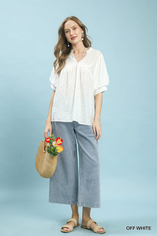 Textured Lace Trim V-Neck Boho Blouse f3f15caa-9bfe-43ae-8780-bd498269a2d3-Max