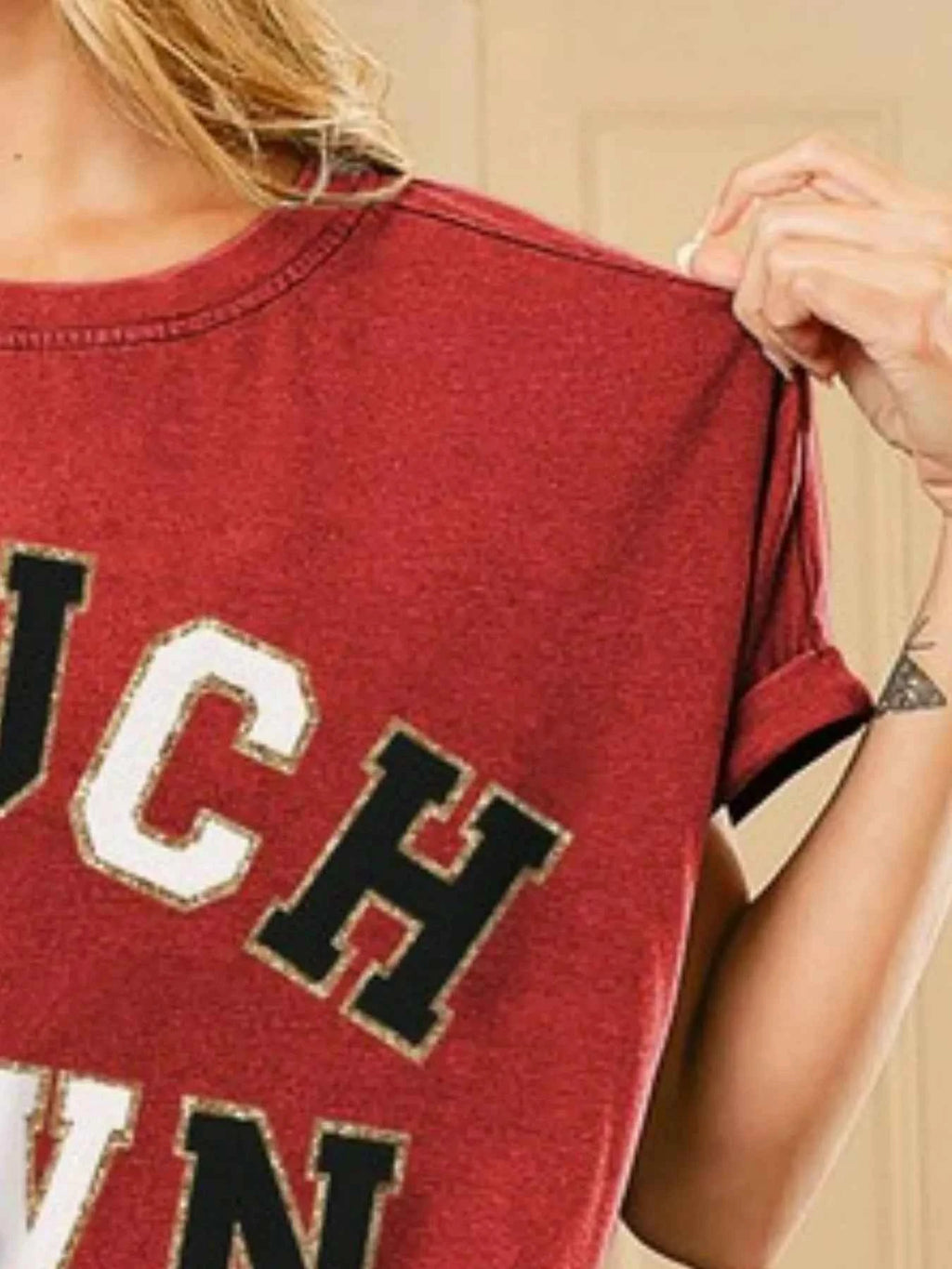 BiBi Touchdown Letter Loose Fit Vintage Washed Top f40d85d8-f157-4b2f-aba2-a76d73a92968-Max-Origin