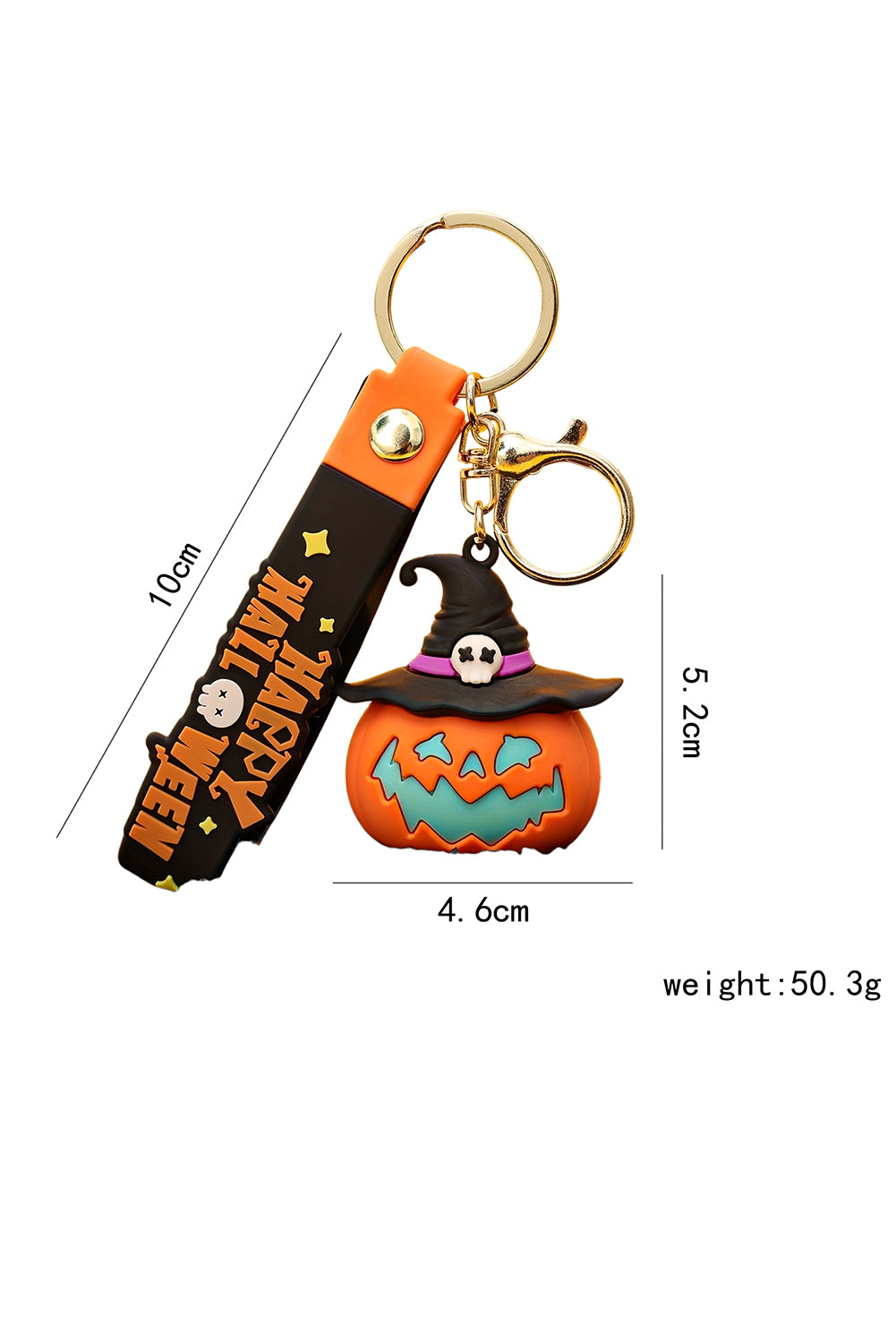 Orange Happy Halloween Pumpkin Pendant Keychain f4210d038daac724