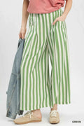 Umgee Vertical Stripe Wide Leg Pants GREEN f4223fe2-dfe7-4924-8407-7ee6c33577b1-Max-Origin
