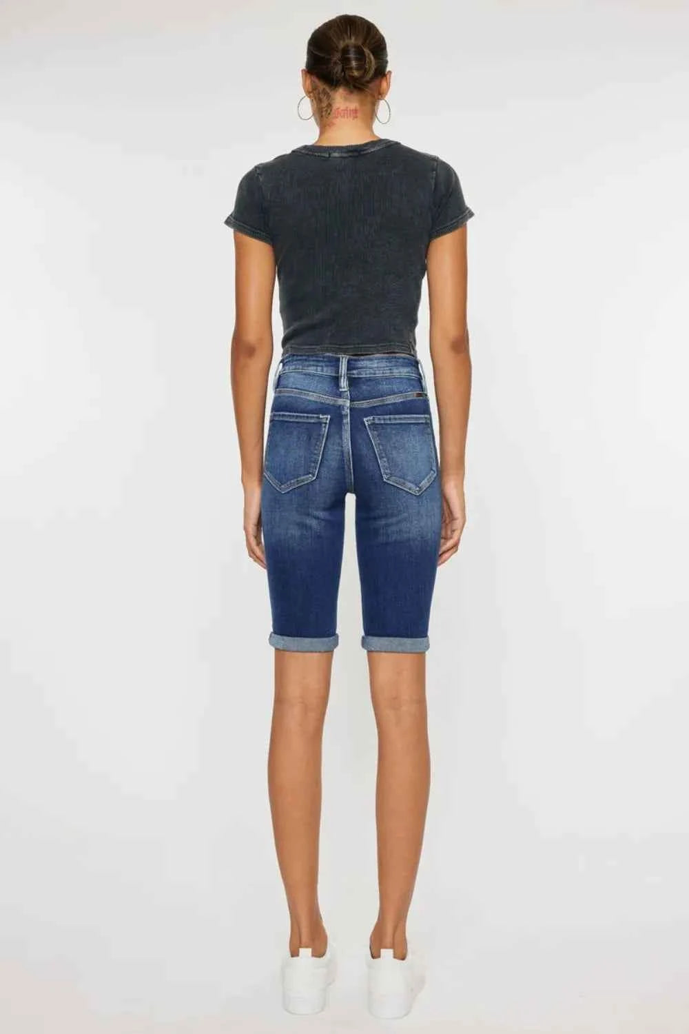 Kancan Full Size Cat's Whiskers Button Fly Denim Shorts f42759ad-99ca-43c3-bd14-ddc6628a4105-Max