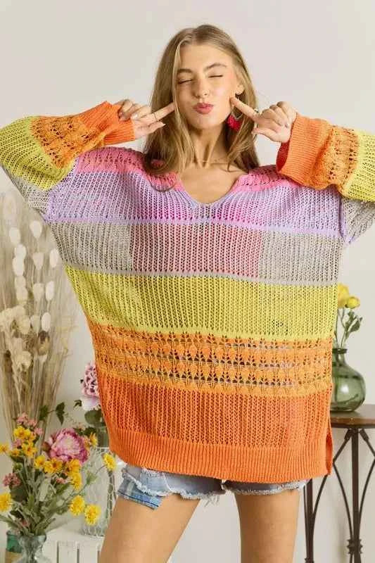 ADORA Colorblock Crochet Top f432cf303fd747e494fe2941f8802cbe-Max-Origin