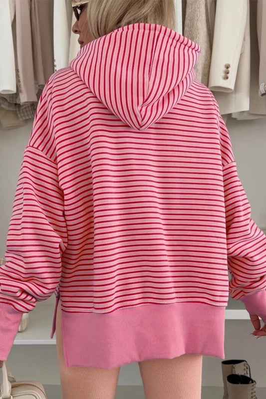 Stripe Thumbhole Drop Shoulder Sleeve Hoodie f4364a3c-e408-42f1-959d-20da5b0d0225