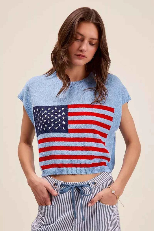 Fourth Of July American Flag Boxy Fit Sweater Top f43c6b9d-aebe-44c4-92d1-104f7f6e05a2-Max-Origin