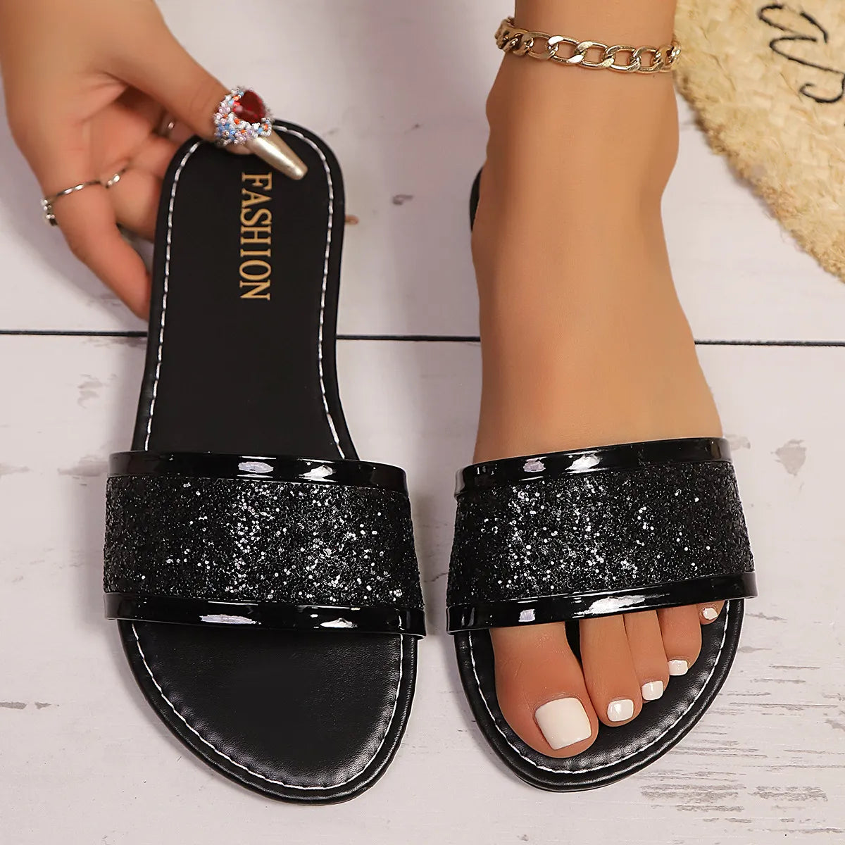 Open Toe Flats Sandals Black f45dd1e0-88b8-4f25-a132-1dfd26e59520-Max-Origin
