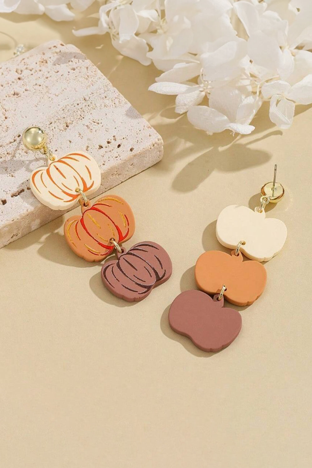 Russet Orange Halloween Retro Pumpkin Dangle Earrings f45de019714fedbd