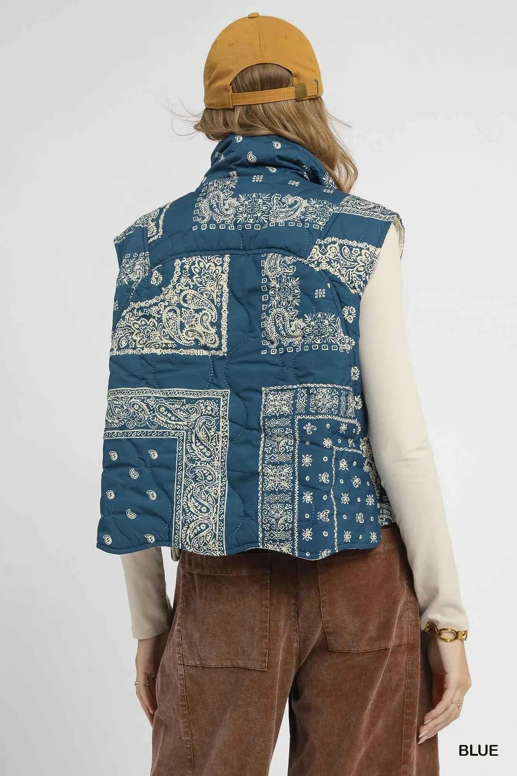 Umgee Bandana Print Quilted Puffer Vest f463d494-8495-4be0-9316-6910116e9963-Max-Origin