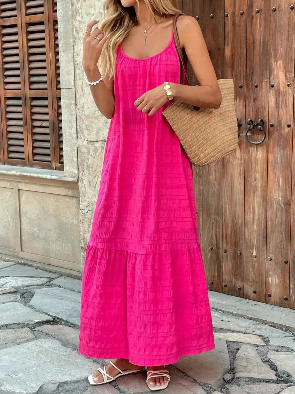 Scoop Neck Tiered Maxi Cami Dress f46647dcec874e32bc823e68830a990d-Max-Origin