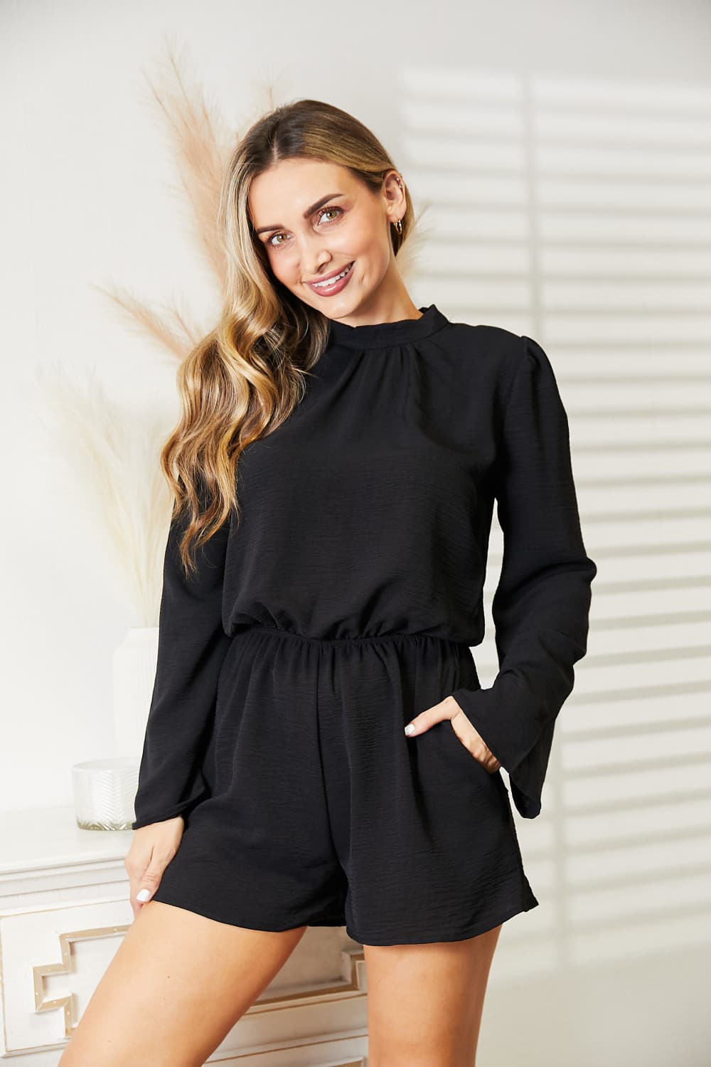 Culture Code Full Size Open Back Romper with Pockets f47d3751d4c34e09abe8a53f3bb6e6a9-Max