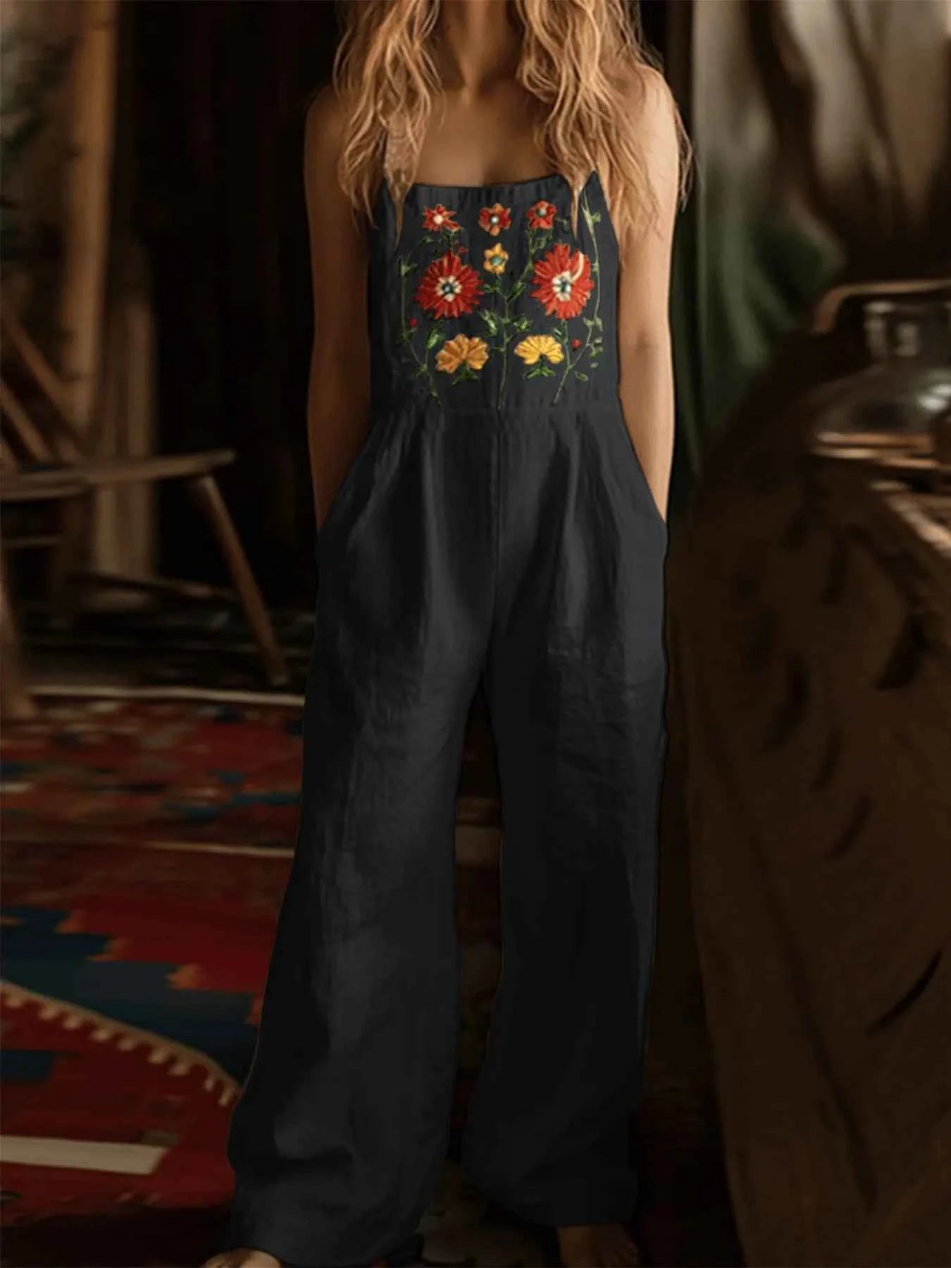 Floral Embroidered Wide Leg Jumpsuit f484d31e-9538-4f79-af60-c6d24f911a38-Max-Origin