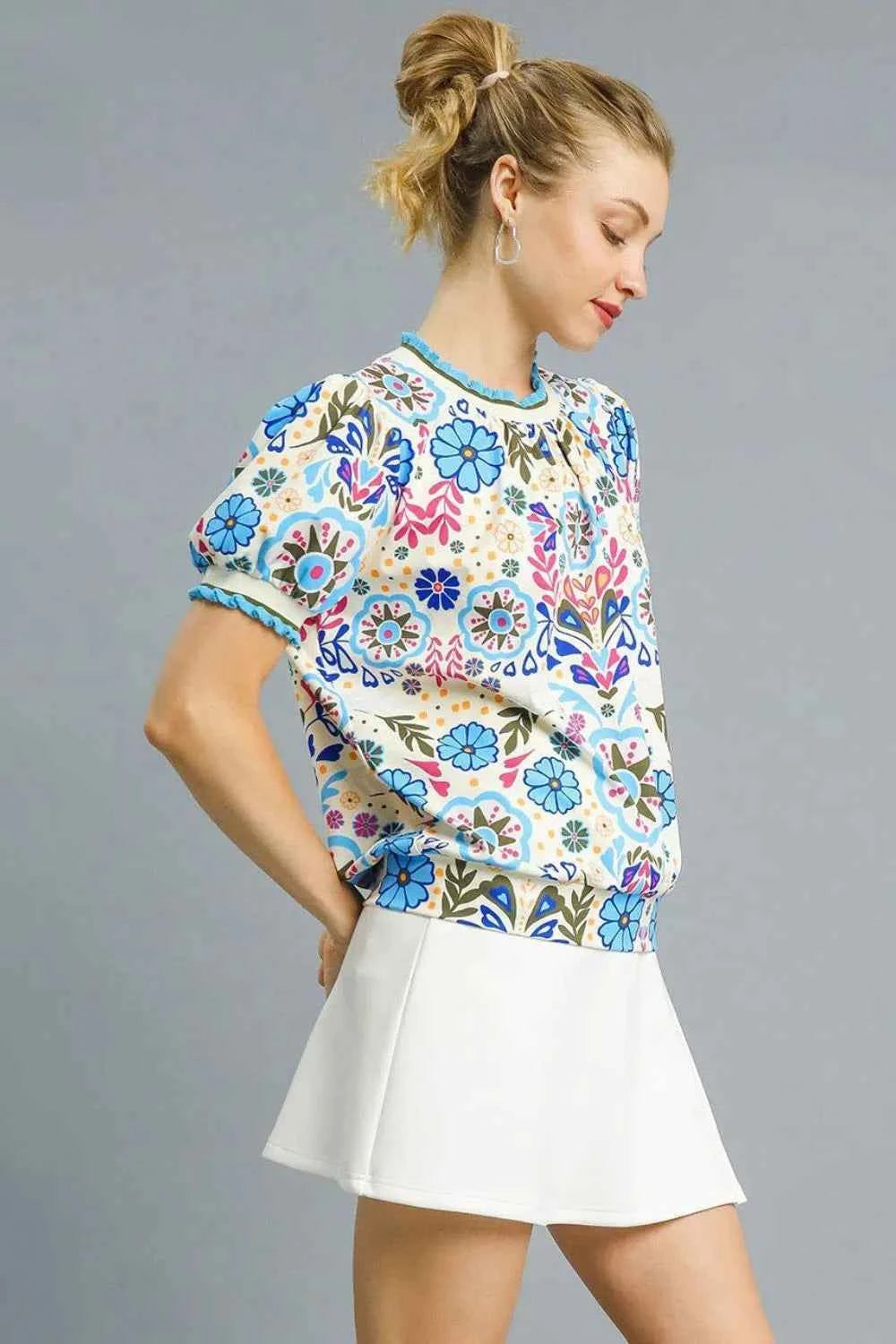 Retro Floral Puff Sleeve Top f48ad533-9552-4f5a-8b9d-4fef4f842580-Max-Origin