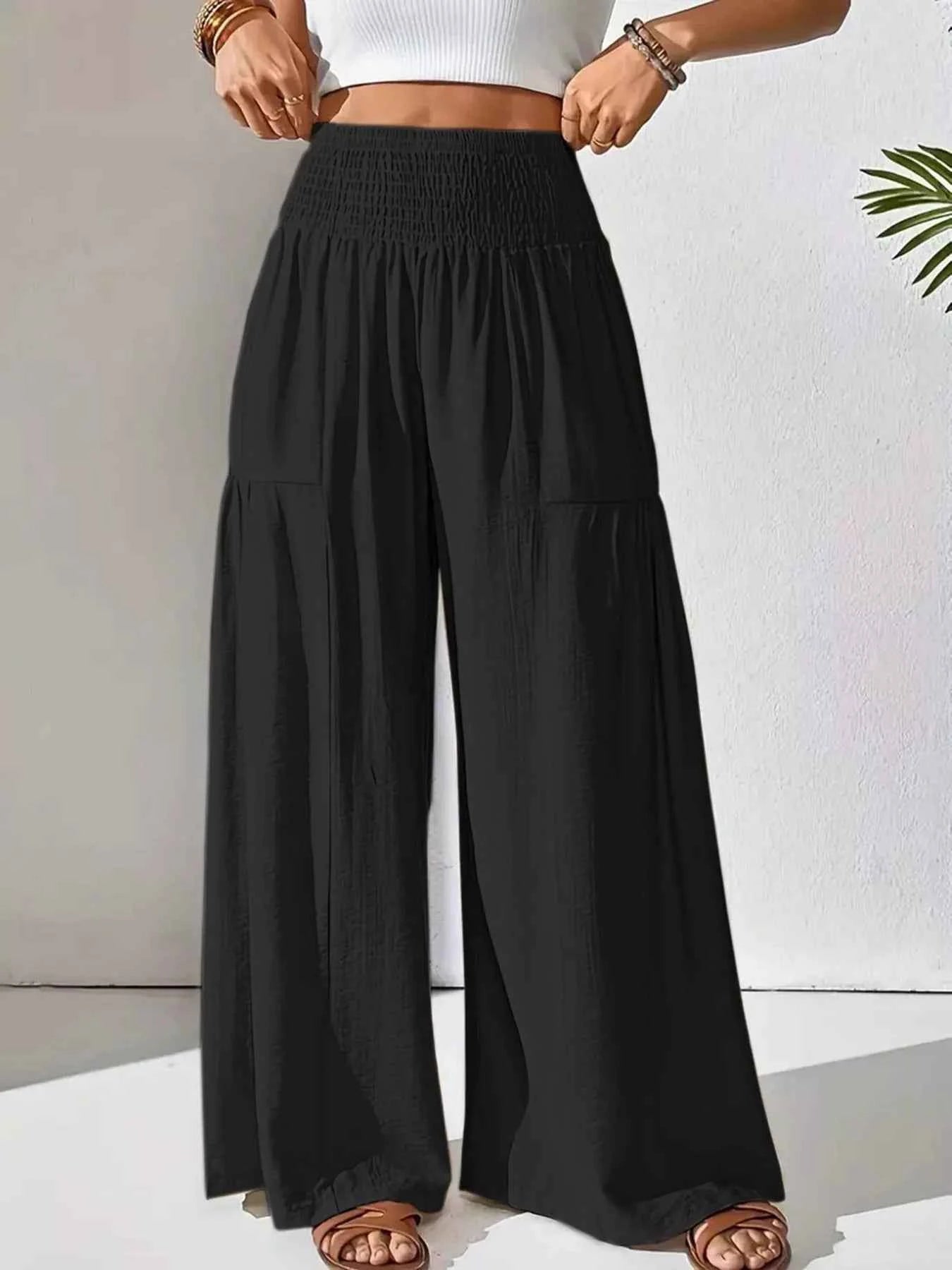 Smocked Waist Wide Leg Pants f49c4ad9-b8b6-4e60-b07e-a15e085b6785-Max-Origin