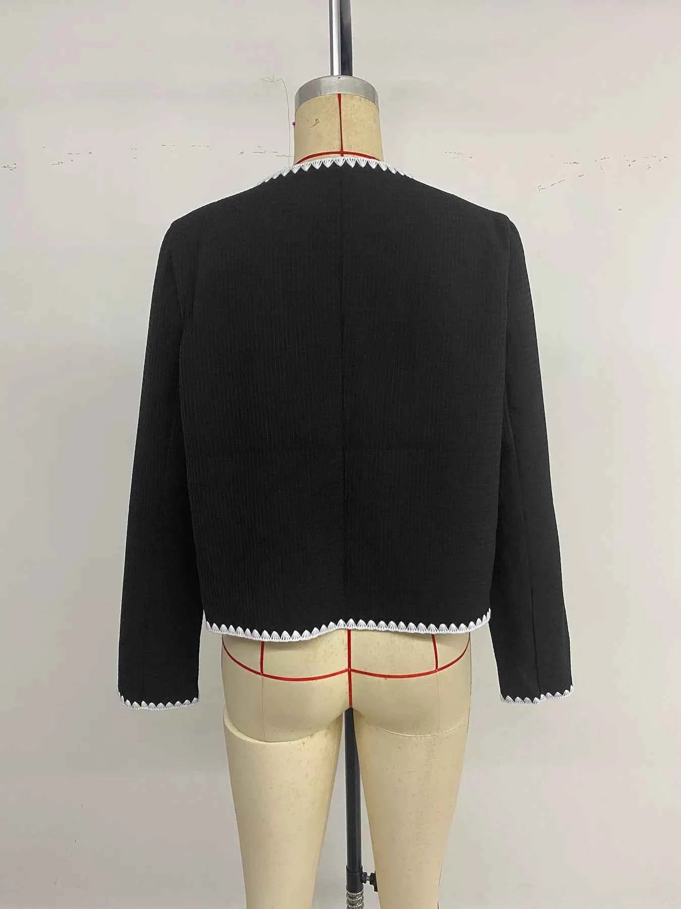 Contrast Trim Open Front Jacket f4b40e0e800c4e6c9424171fb18c8045-Max-Origin
