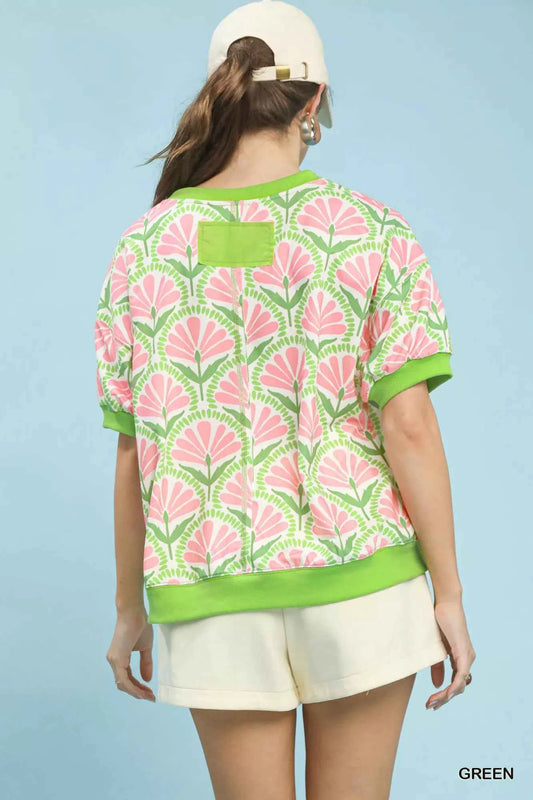 Floral Print Short Sleeve French Terry Top f4b515ac-7a6c-4abc-a67e-77ea56a56e02-Max-Origin