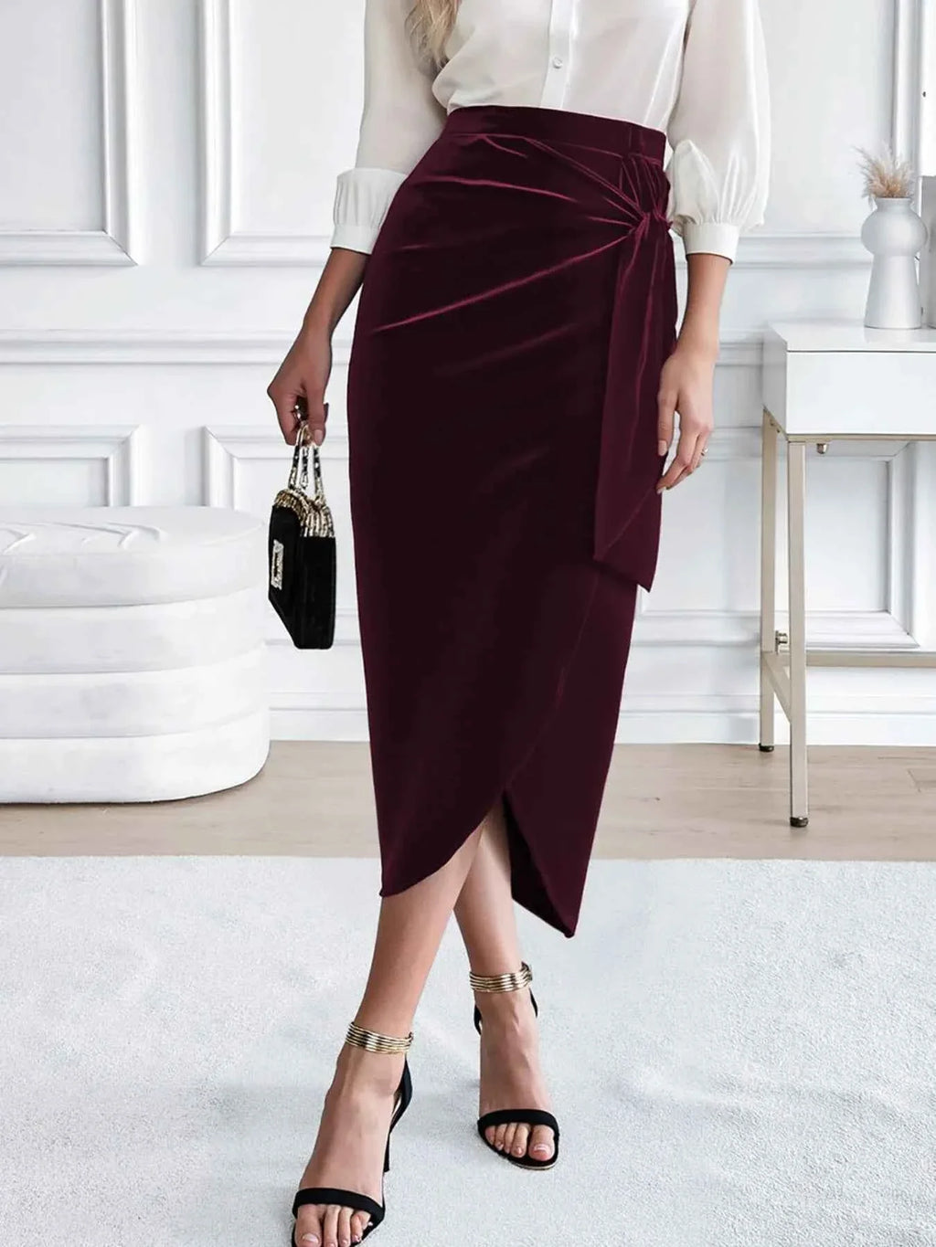 Side Tied Velvet Skirt f4ceb0e6-76fa-415c-9bf9-f71301008fc7-Max-Origin