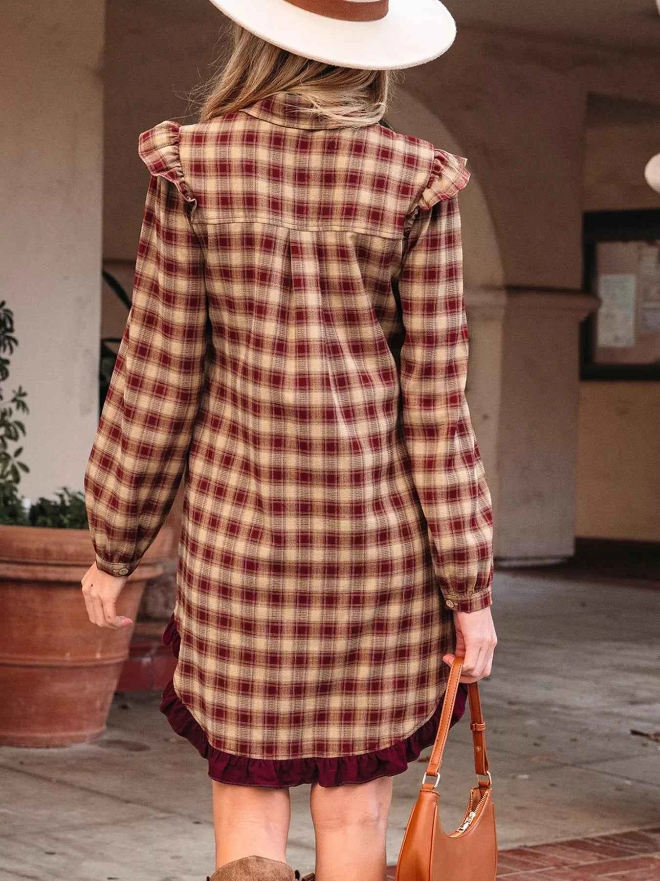 Plaid Print Ruffled Long Sleeve Patchwork Hem Mini Shirt Dress f4cfe1a1-8fb6-4e9a-9e3e-353eb2cc0415-Max-Origin