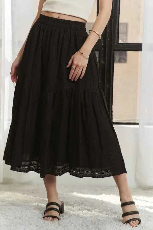 ADORA Elastic Waistband Tiered Midi Skirt f4d13a75a5b44de483c7ccf5d410110f-Max-Origin
