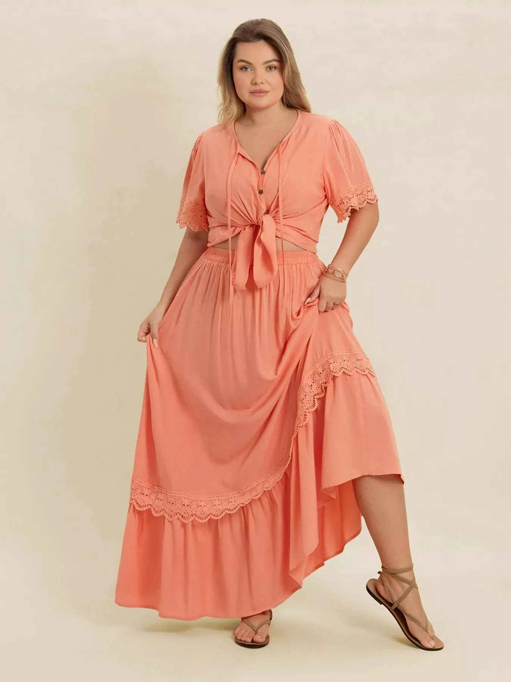 Plus Size Lace Detail Tie Neck Top and Skirt Set f4d4e4ca-c9f9-4e25-b172-9ed64fb6a48a-Max-Origin