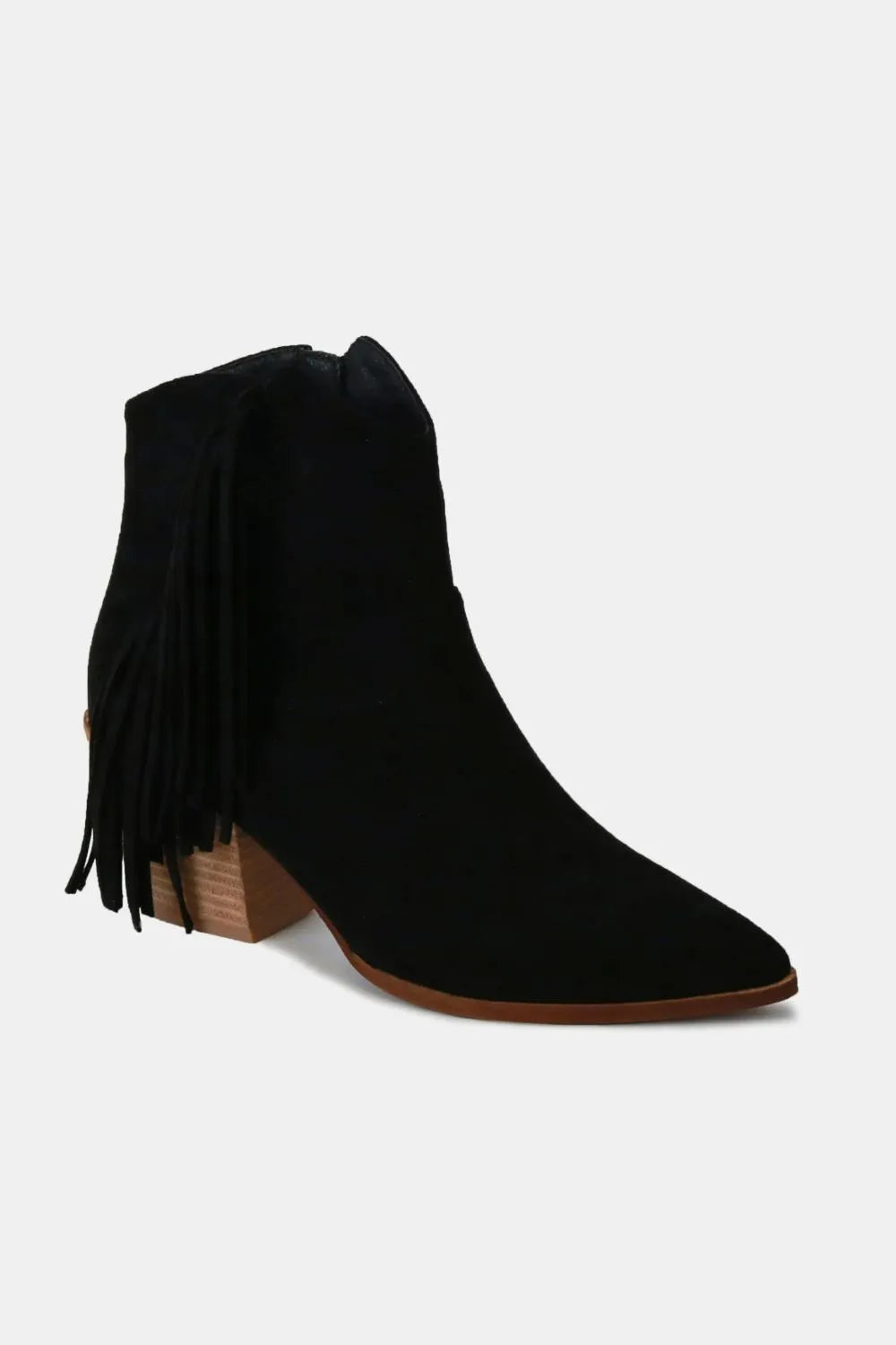 Beast Fashion Suede Fringe Point Toe Ankle Boots f4fac60f-6051-4498-8f86-e3019d3a05d2-Max