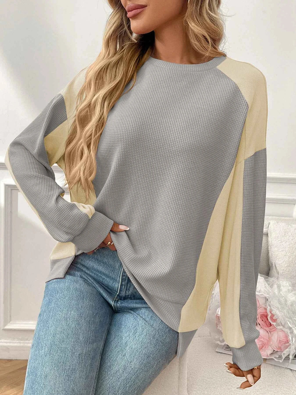 Color Block Long Sleeve Sweatshirt f500517ec82e4475acc6f262b391b2cb-Max-Origin