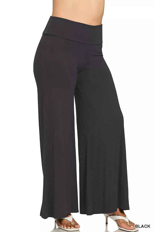 Full Size Fold Over Waist Comfy Wide Leg Pants Plus Size f5044549-a781-47b4-9b41-274571b17404-Max-Origin