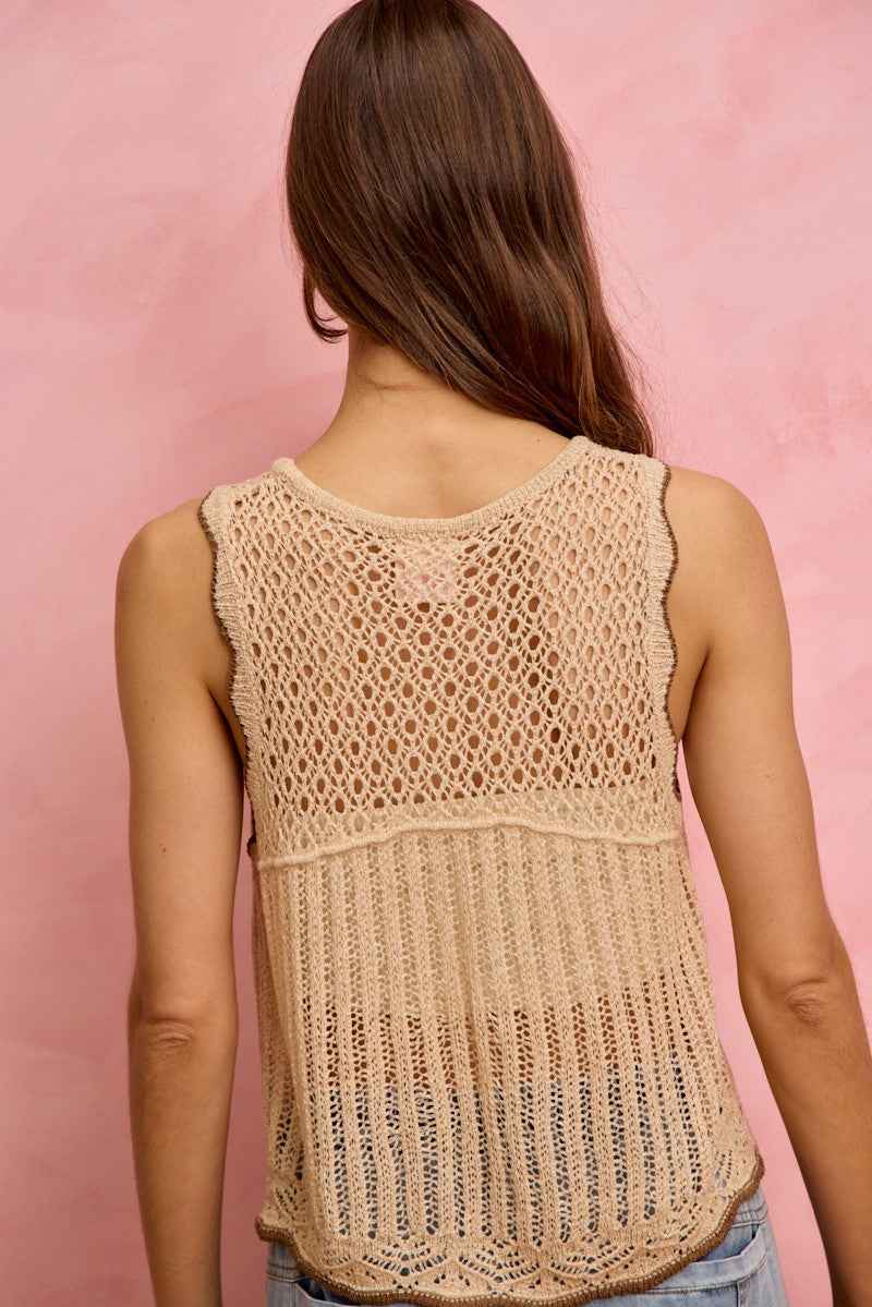 SO ME Crochet Lace Light Weight Sweater Vest f509aad25ca54a9d8192ce87c2dfa584-Max