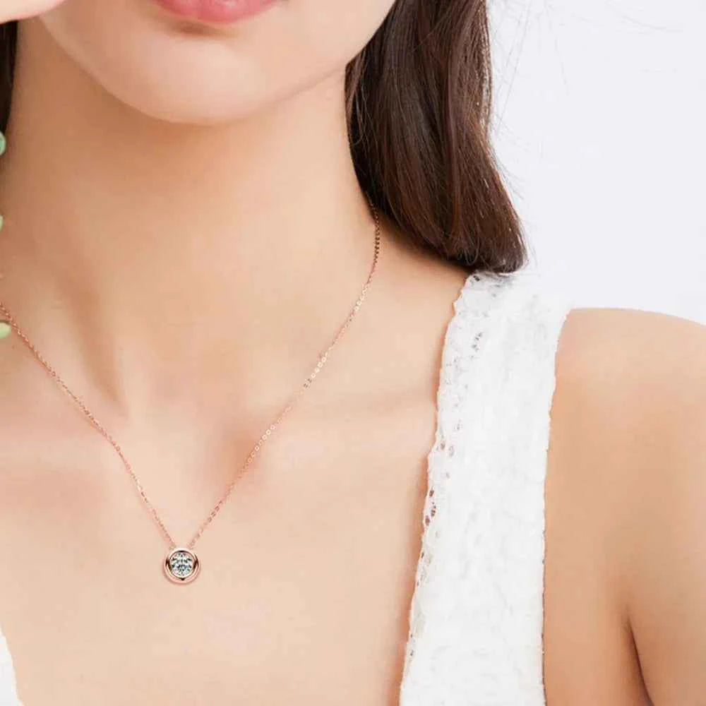 1 Carat Moissanite 925 Sterling Silver Necklace Rose Gold One Size f52194da-be20-454a-ba1d-7379c15a8e9d-Max