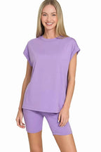 Zenana Brushed Dty Microfiber Top & Biker Shorts f5229e6c-87c7-49b6-8dcc-3ff667ebf4d7-Max-Origin