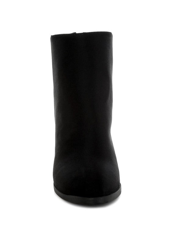 Veyara Lycra Block Heel Ankle Boots f524b37b-84c2-4a1e-8d24-f53b12693192