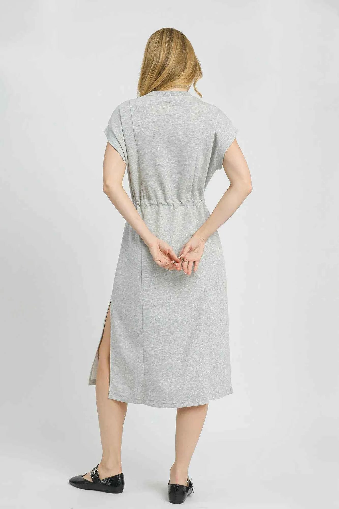Umgee Side Slit Short Sleeve Midi Tee Dress f52755e6-272b-43ef-b489-8619da721e1a-Max-Origin
