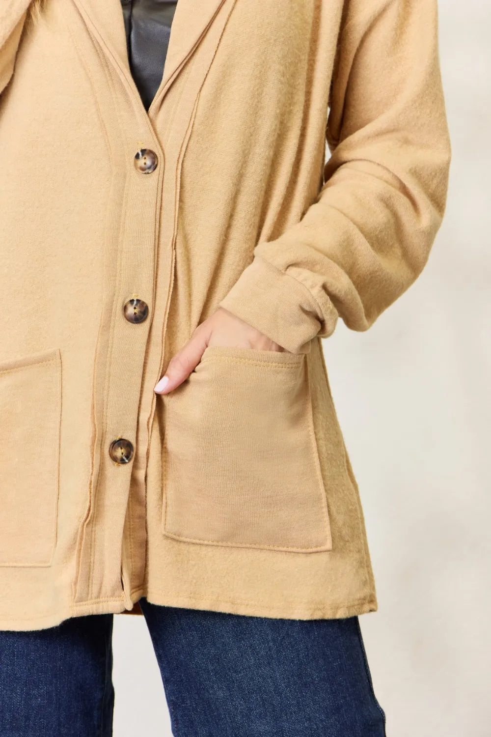 Heimish Full Size Button Up Long Sleeve Cardigan f565d2b519fb4afcbbc4338afed56083-Max