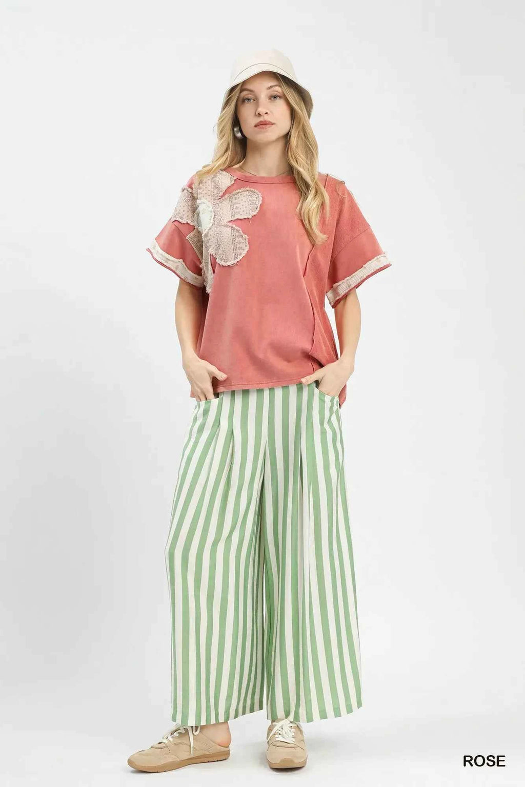 Umgee French Terry Top with Flower Patch f572b515-8bf3-4689-a357-d3488770eb5b-Max-Origin