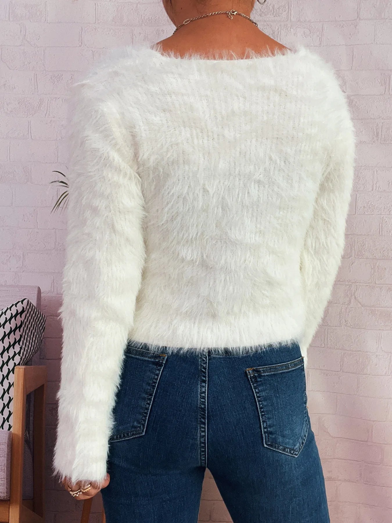 Fuzzy Heart Shape Button-Up Cardigan f576d9dc3a034f95bf28dacdf9bfa956-Max-Origin
