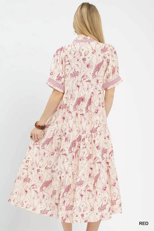 Floral Tiered Midi Dress with Ruffle Trim f58a01d5-0904-4f76-85b3-324fd9d9b6ef-Max-Origin