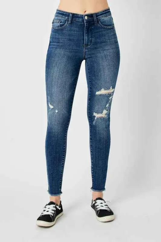 Judy Blue Full Size High Waist Distressed Skinny Jeans f58eb41c-1a74-4453-830c-fac5d842fcce-Max