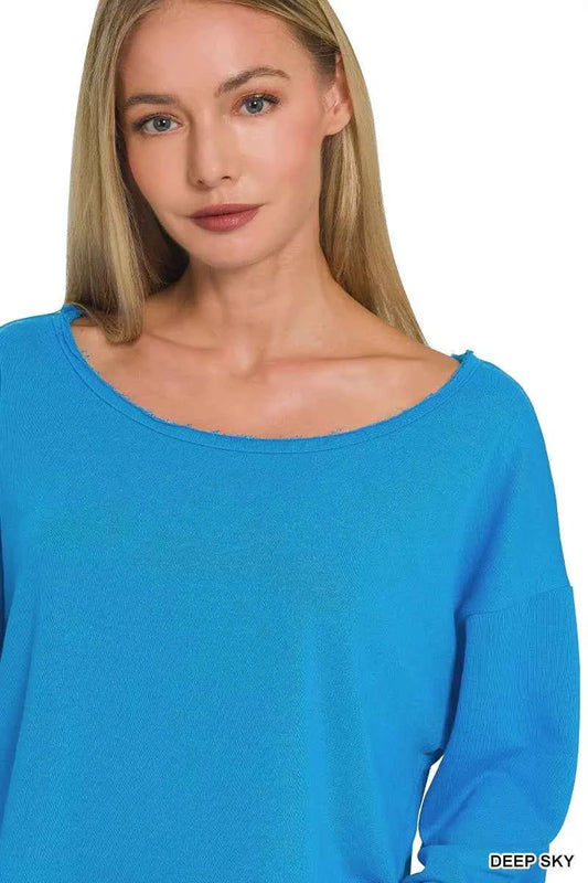 French Terry Boatneck Crop Top f590dd98f1f740bba8bd74d9bf84eb23-Max-Origin